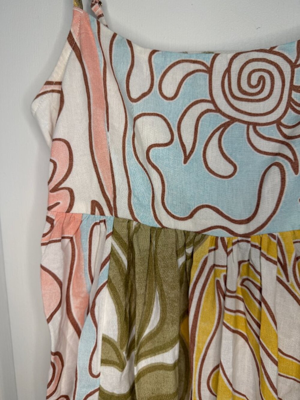 NWOT Billabong/Nordstrom Island Life Midi Dress-S-Linen/Cotton- Pastel- MSRP $88 - Picture 10 of 11